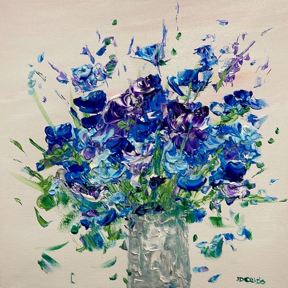 Other - SIGNED ORIGINAL ACRYLIC FLORAL PAINTING “romantic bouquet”